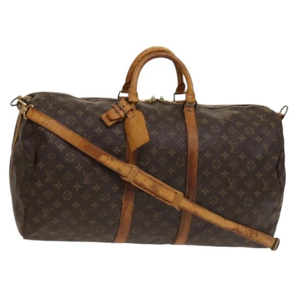 LOUIS VUITTON Monogram Keepall Bandouliere 55 Boston Bag M41414 LV Auth 125966 - Picture 1 of 16